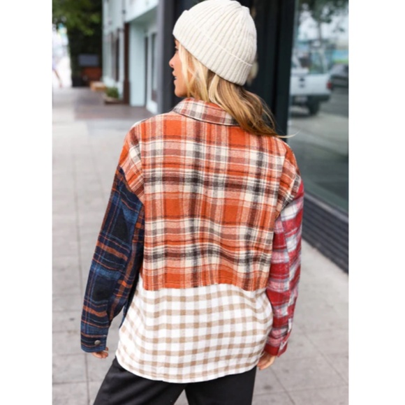 Haptics Plaid Patchwork Shaket - Picture 2 of 4